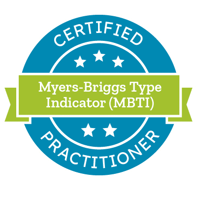 badge that reads Certified Myers-Briggs Type Indicator (MBTI) Practitioner